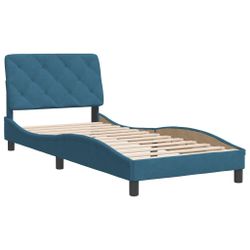 vidaXL Bett Bettgestell ohne Matratze Blau günstig online kaufen