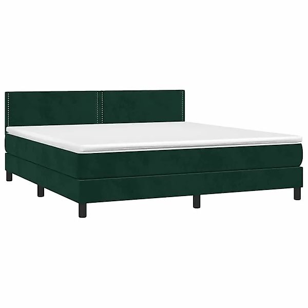 vidaXL Boxspringbett mit Matratze Dunkelgrün 180x200 cm Samt 3141260 günstig online kaufen