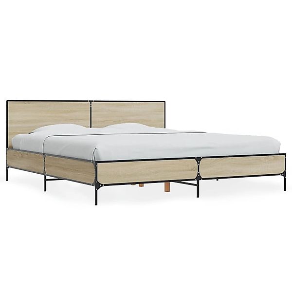 vidaXL Bettgestell Sonoma-Eiche 180x200 cm Holzwerkstoff und Metall2007412 günstig online kaufen