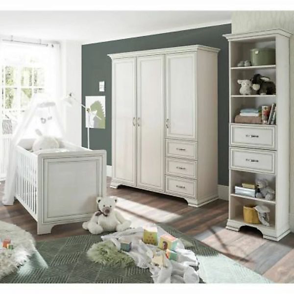 Lomadox Babyzimmer Set 3 teilig mit Schlupfsprossen VALENCIA-78 in Used Whi günstig online kaufen