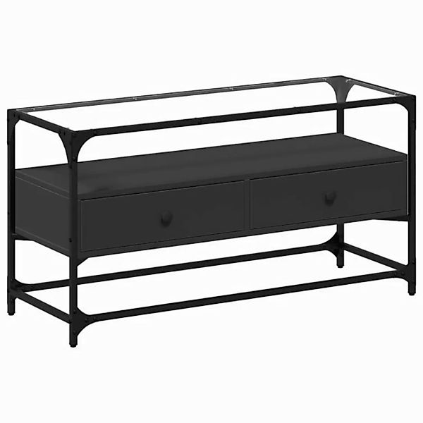 vidaXL TV-Schrank TV-Schrank mit Glasplatte Schwarz 98x35x51 cm Holzwerksto günstig online kaufen