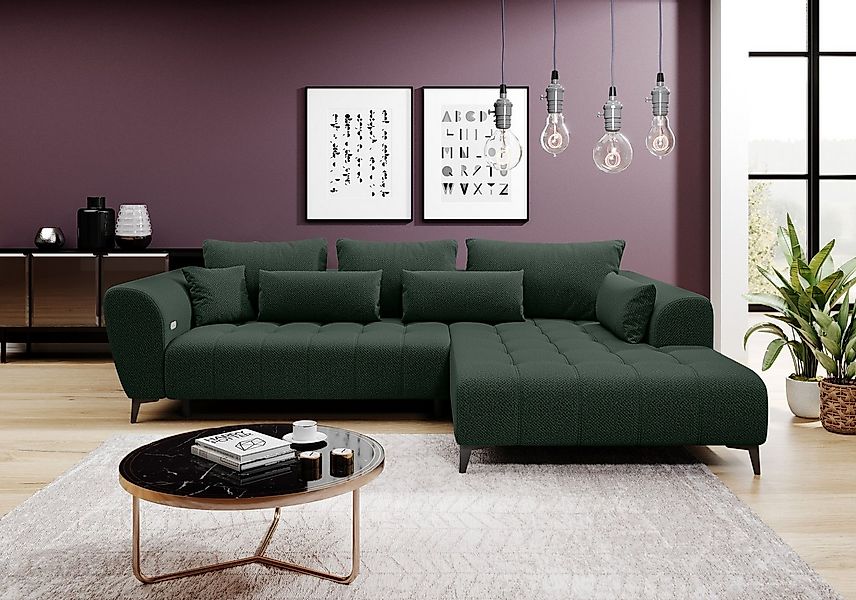 WERK2 Ecksofa Garay, XXL-Liegefläche: elektrisch ausziehbar auf ca. 228×126 günstig online kaufen