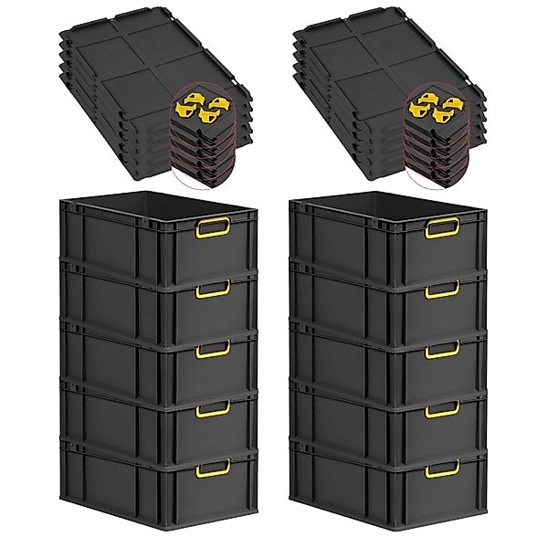 PROREGAL SparSet 10x Eurobox Nextgen Color Mit Auflagedeckel HxBxT 22x40x60 günstig online kaufen