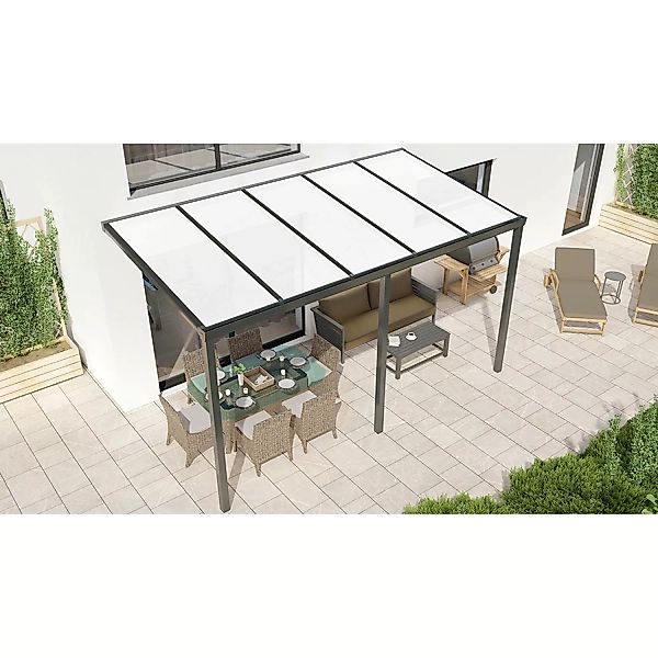 Terrassenüberdachung Basic 500 cm x 250 cm Anthrazit Glanz PC Opal günstig online kaufen