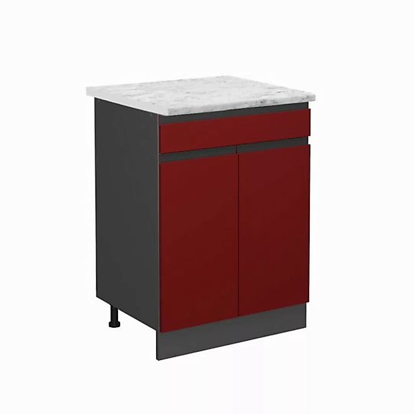 Vicco Unterschrank R-Line, Rot/Anthrazit, 60 cm AP Marmor günstig online kaufen