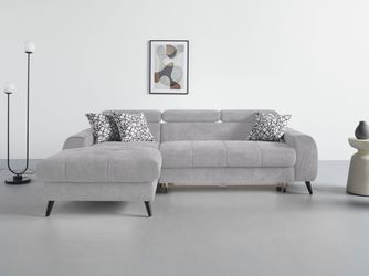 COTTA Ecksofa "Mia L-Form mit 3 Zierkissen" wahlweise mit Bettfunktion, Bet günstig online kaufen