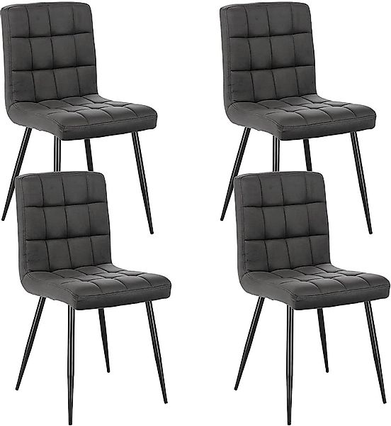 EUGAD Esszimmerstuhl (4 St), Rückenlehne, Metallbeine, günstig online kaufen
