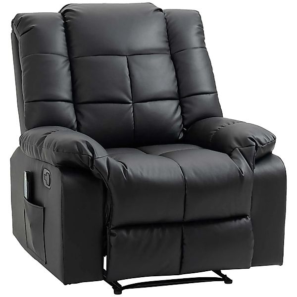 HOMCOM Massagesessel Elektrisch Kunstleder Holz Stahl Schwarz 94 x 99 x 99 günstig online kaufen