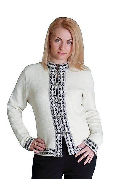 Natural Style Strickjacke mit Kontrastdetails aus Wolle günstig online kaufen