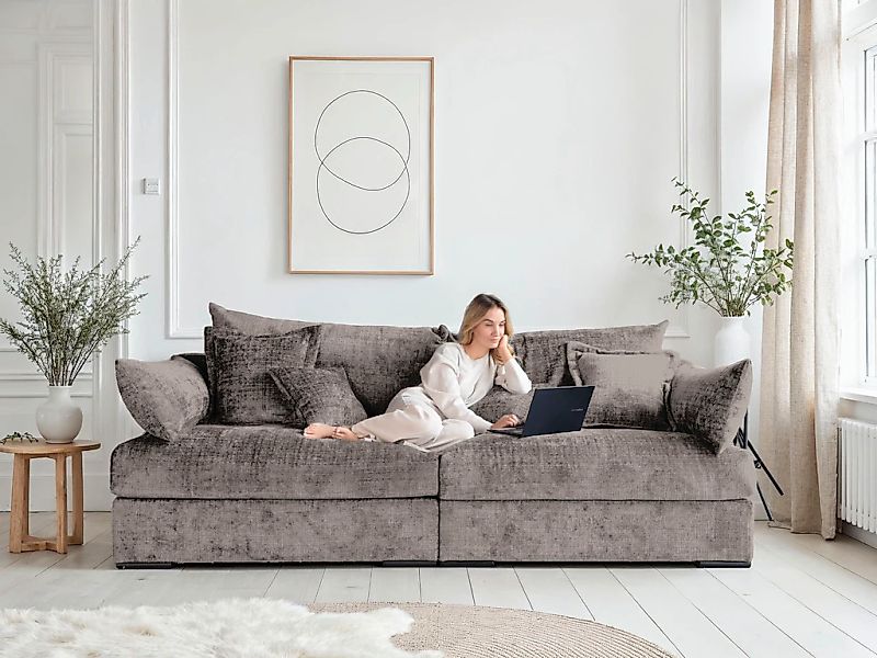 Home affaire Big-Sofa "Casa, Breite 247 cm" Mega-Sofa, Cord oder Chenille-S günstig online kaufen