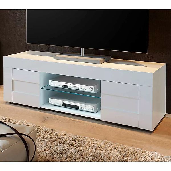 TV-Element Weiß Lack in modernem Design 181 cm breit - 44 cm hoch günstig online kaufen