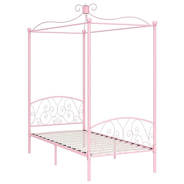 vidaXL Himmelbett, Baldachin Bett-Gestell Rosa Metall 90 x 200 cm günstig online kaufen