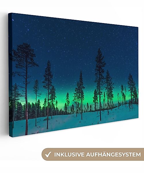 OneMillionCanvasses® Leinwandbild Nordlicht - Schnee - günstig online kaufen