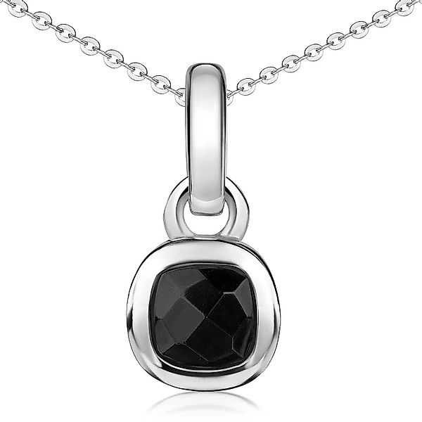 Materia Kettenanhänger Edelstein Onyx Schwarz quadratisch günstig online kaufen