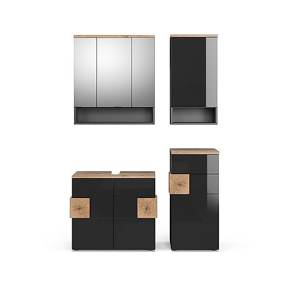 Vicco Badmöbel-Set Eden, Anthrazit/Artisan-Eiche, 4 Teile, günstig online kaufen
