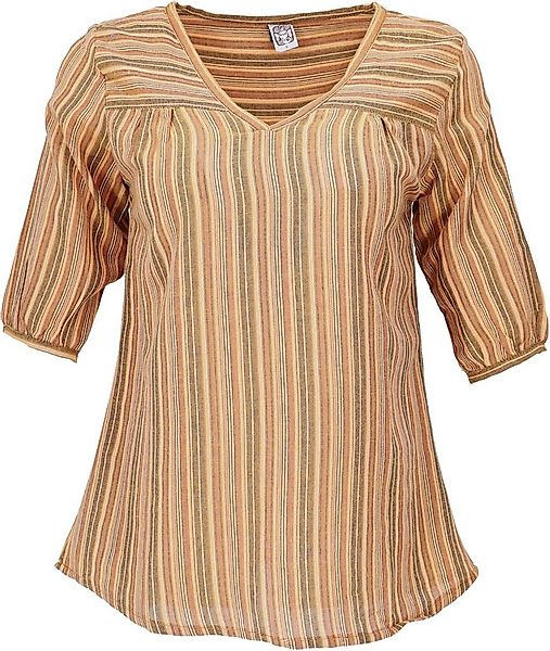 Guru-Shop Longbluse Leichte Baumwollbluse, gestreifte Boho.. alternative Be günstig online kaufen