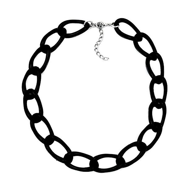 unbespielt Collier Modeschmuck Weitpanzer Kunststoff schwarz glänzend 45 cm günstig online kaufen