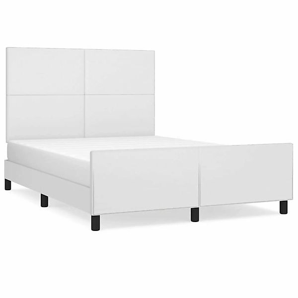 vidaXL Bettgestell mit Kopfteil Weiß 140x200 cm Kunstleder Modell 41396024 günstig online kaufen