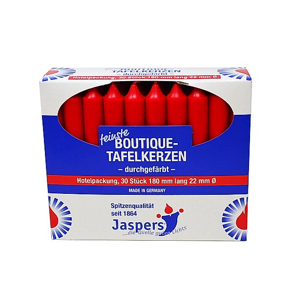 Jaspers Kerzen Tafelkerze Boutique-Kerzen Hotelpackung rot günstig online kaufen