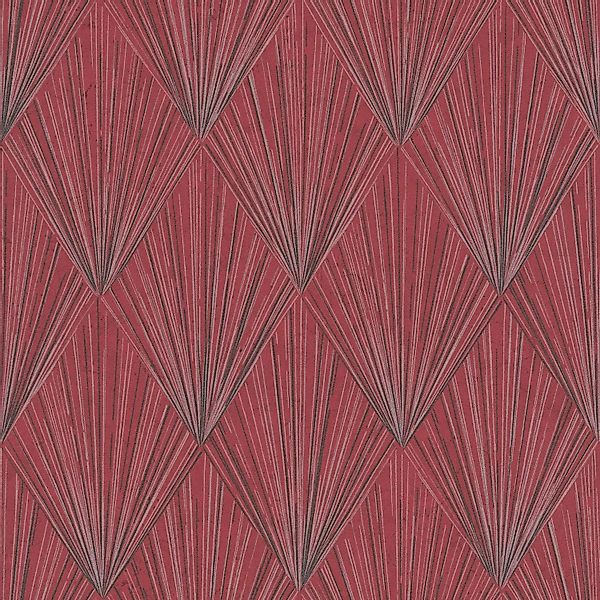 PROFHOME 378642-GU Grafik Tapete Geometrisch Matt Rot Schwarz Grau 0,53 m x günstig online kaufen