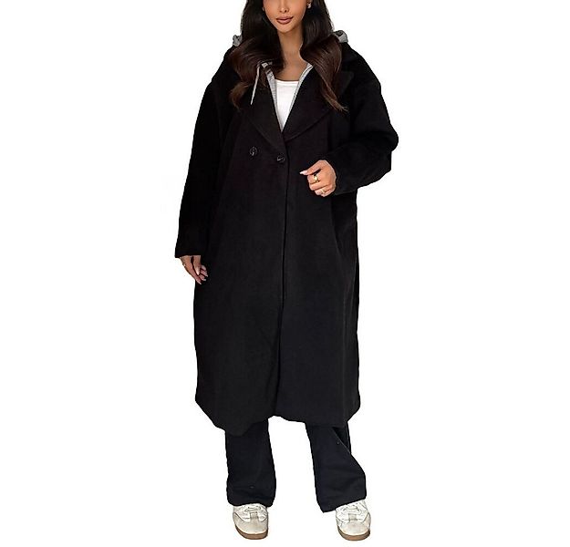 Ital-Design Langmantel Langer Damen-Mantel mit Kapuze für den Herbst (90764 günstig online kaufen