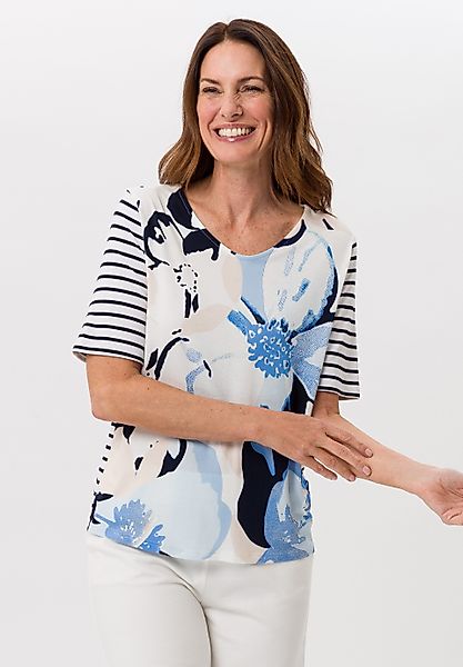 FRANK WALDER Kurzarmshirt mit floralem Print günstig online kaufen