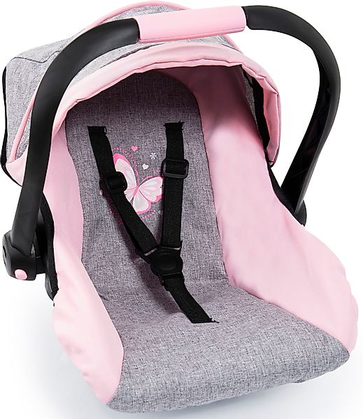 Bayer Puppen Autositz grau/rosa Schmetterling, mit günstig online kaufen