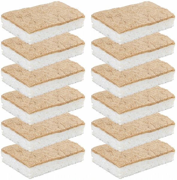 WENKO Geschirrschwamm "Modell Coco, 12er Set" mit Naturfasern, 2-seitig, wa günstig online kaufen