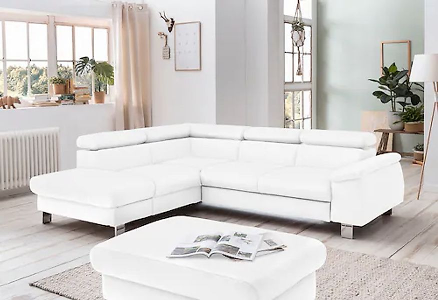 COTTA Ecksofa »Komaris L-Form, B: 249 cm« mit Kopfteilverstellung, optional günstig online kaufen