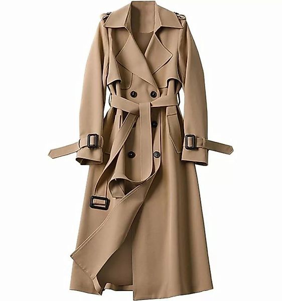 FIDDY Trenchcoat Zweireihiger langer Windjacke für Damen, winddicht, klassi günstig online kaufen