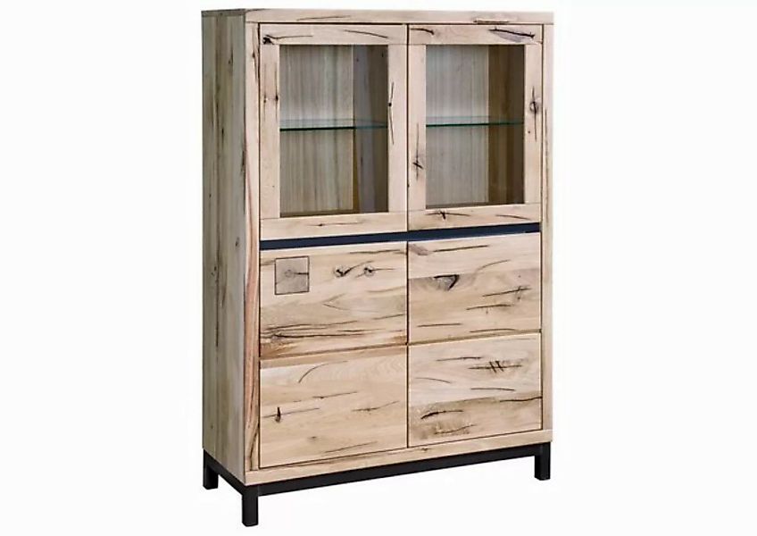 Massivmoebel24 Standvitrine (Vitrine Wildeiche 103x40x148 bianco geölt VILL günstig online kaufen