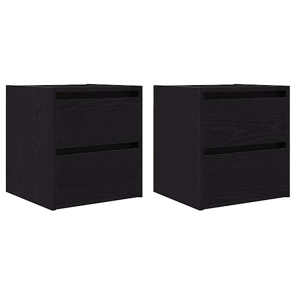 vidaXL Wand-Nachttische 2 Stk, Schwarz Eichen-Optik 38x34x40 cm 861250 günstig online kaufen