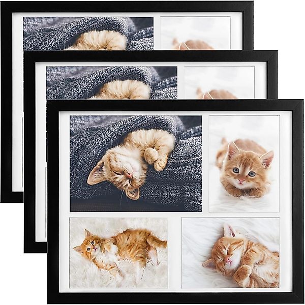 Bomoe Galeria Bilderrahmen 4 Bilder 15x21cm + 10x15cm Schwarz 3tlg günstig online kaufen