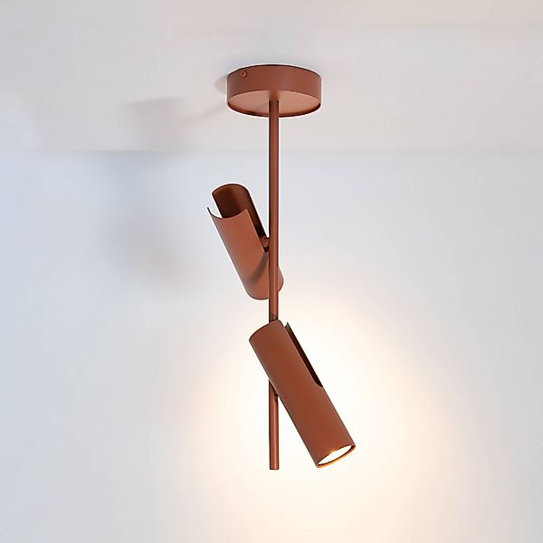 Deckenspot Leda 2, ziegelrot, 2-flammig, Höhe 55 cm günstig online kaufen