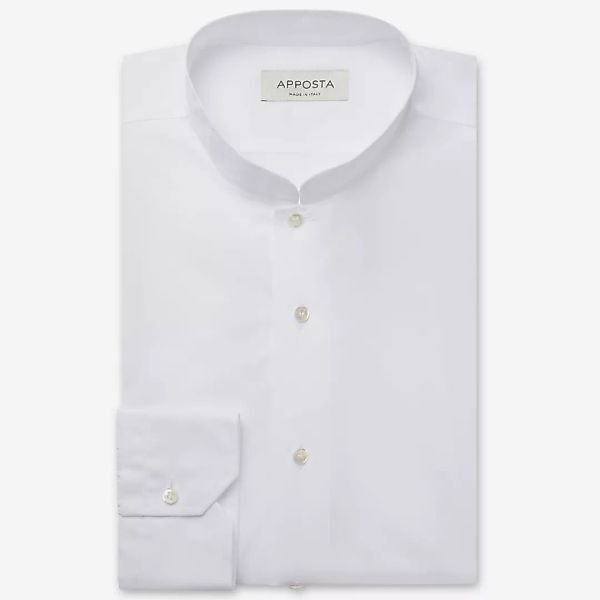 Hemd  einfarbig  weiß 100% reine baumwolle twill, kragenform  offener stehk günstig online kaufen