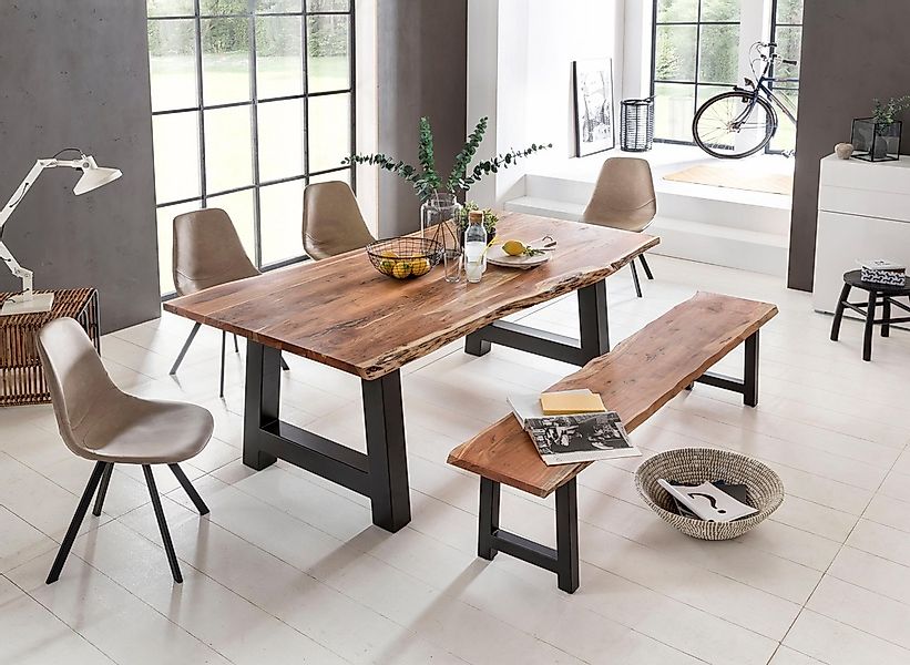 Home affaire Esstisch "Manhattan" mit Metallgestell in A-Form günstig online kaufen