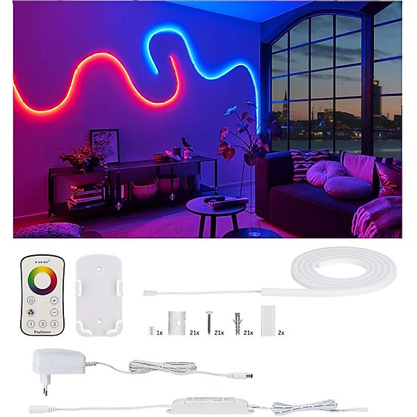 Paulmann LED-Streifen MaxLED Flow Basisset 1,5m RGB 13,5W, inkl. Funk-Fernb günstig online kaufen