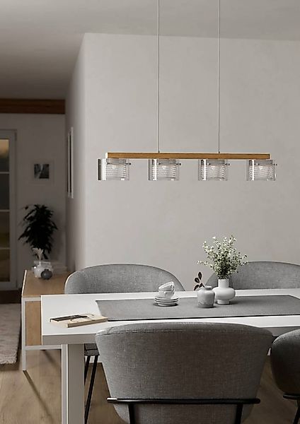 EGLO Hängeleuchte »PORTICO-Z Hängelampe Holz weiß, ZigBee 3.0, Timer, Pende günstig online kaufen