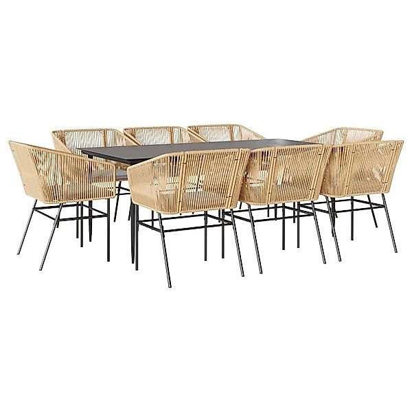 vidaXL Garten-Essgruppe 9-tlg. Garten-Essgruppe mit Kissen günstig online kaufen