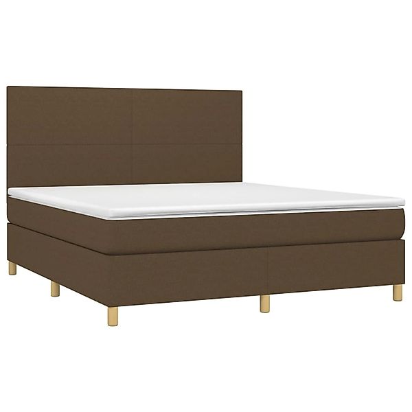 vidaXL Boxspringbett mit Matratze & LED Dunkelbraun 180x200 cm Stoff 313529 günstig online kaufen