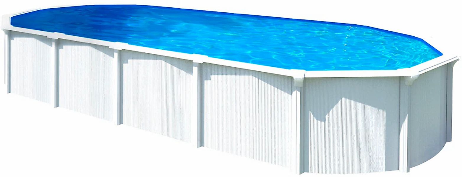 KWAD Ovalpool "Green line Evolution" 6,1x3,7x1,32 weiß Folie in blau, sand günstig online kaufen