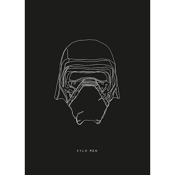 Disney Poster Star Wars Kylo Schwarz-Weiß 50 x 70 cm 610223 günstig online kaufen