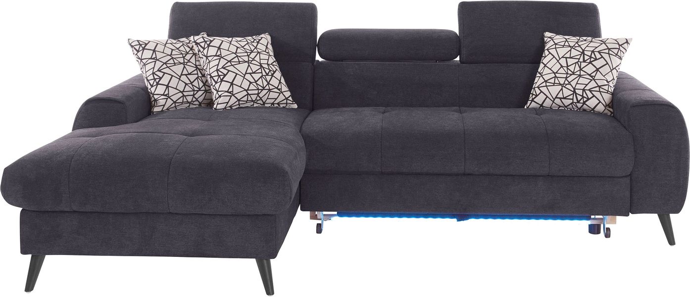 COTTA Ecksofa "Mia L-Form mit 3 Zierkissen" wahlweise mit Bettfunktion, Bet günstig online kaufen