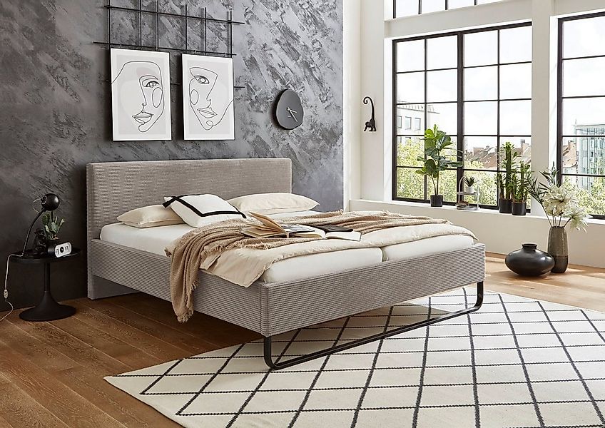 meise.möbel Polsterbett Swing, aus Cordstoff, mit schwarzer Metallkuffe günstig online kaufen