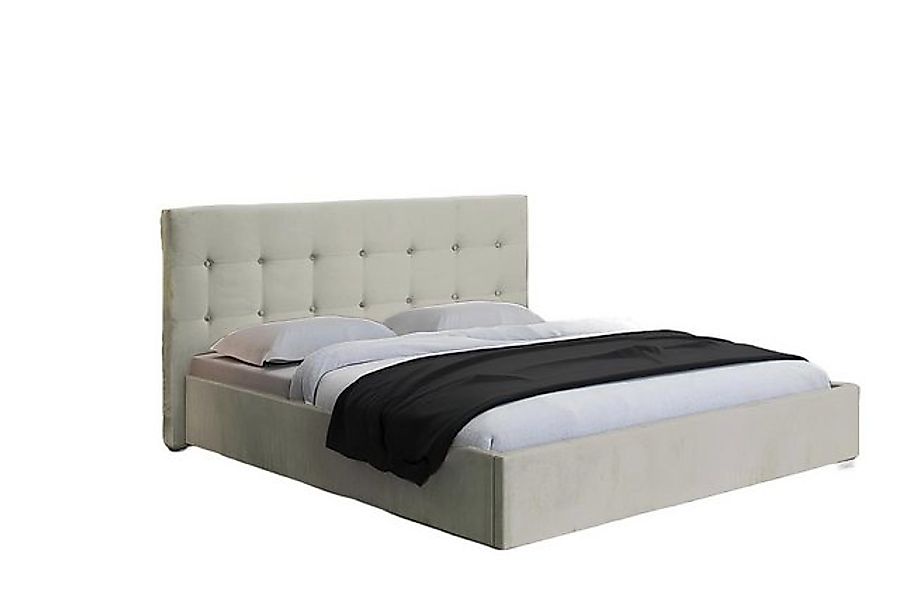 JVmoebel Bett Beige 160x200 Bett Schlafzimmer Betten Textil Leder Hotel Lux günstig online kaufen