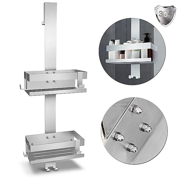 Melko Duschablage Duschregal ohne Bohren Duschkorb Duschorganizer Handtuchh günstig online kaufen