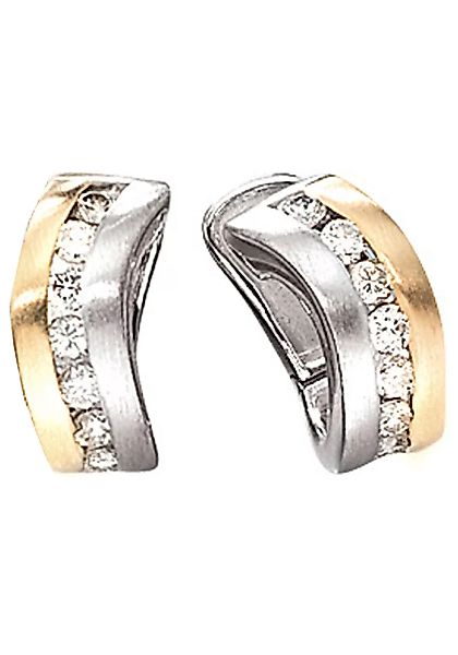 JOBO Paar Creolen, 585 Gold bicolor mit 16 Diamanten günstig online kaufen