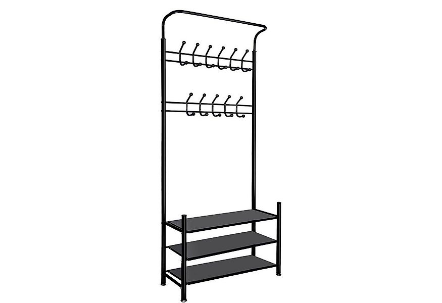 ElitVita Kleiderständer Garderobe mit Schuhablage, 3 Ablagen, mit 7 Haken, günstig online kaufen
