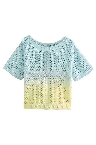Next Kurzarmpullover T-Shirt mit gehäkeltem Ausschnitt (1-tlg) günstig online kaufen