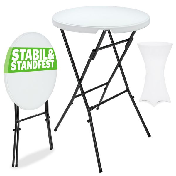 Casaria Stehtisch, mit Husse Weiß Klappbar günstig online kaufen